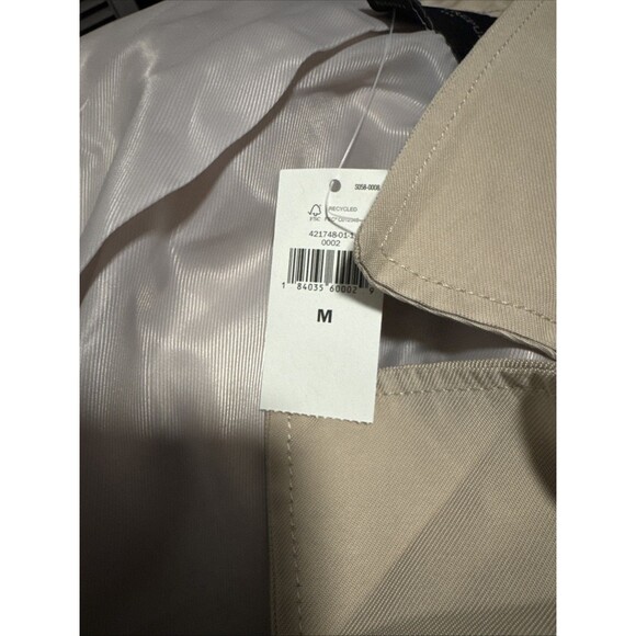 Banana Republic Soft Trench Coat SZ M oxford tan NWT - Picture 10 of 13